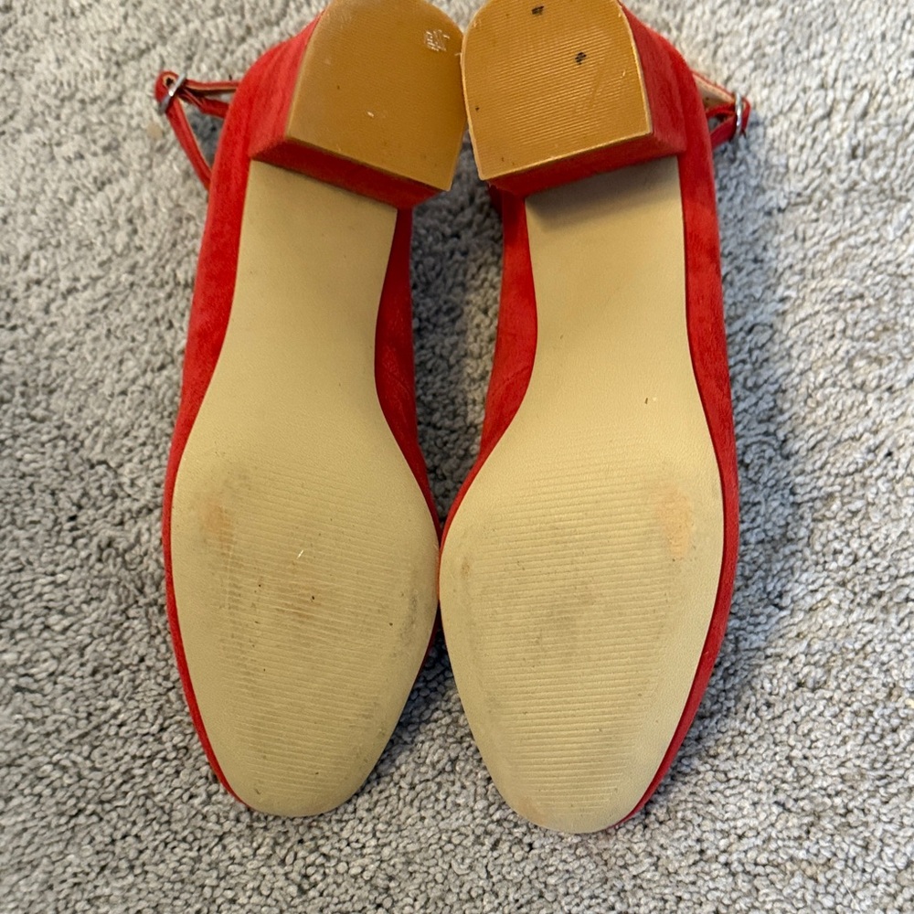 GAP Red Suede Ankle-Strap Pumps - Picture 5 of 5